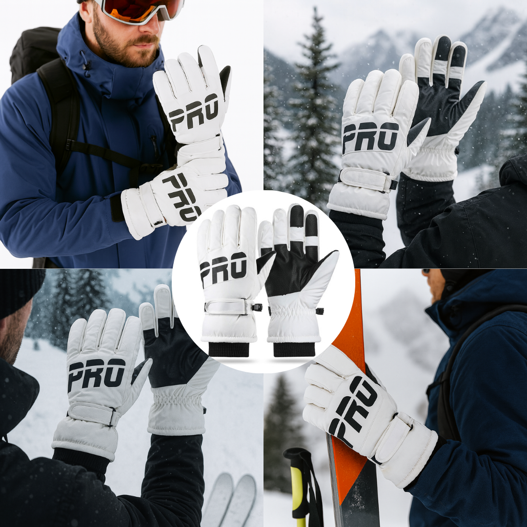 RĘKAWICE NARCIARSKIE | ROZMIAR L | TOUCHSCREEN WODOODPORNE | KOLOR BIAŁY
