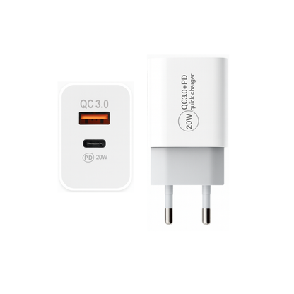ŁADOWARKA Szybkie Ładowanie do Telefonów 20W + KABEL SZYTY USB-C 1M