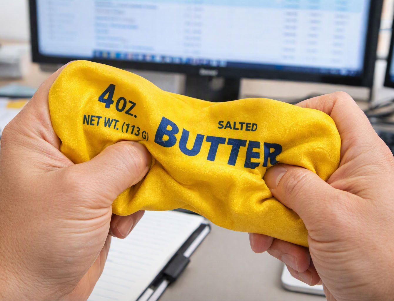 SQUISHY BUTTER MASŁO GNIOTEK ANTYSTRESOWY MIĘKKI FIDGET ASMR RELAKS PREZENT