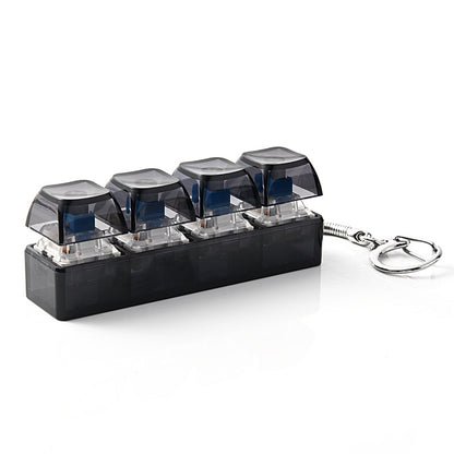 Świecący Kliker LED RGB – Antystresowy Brelok z Klawiaturą Mechaniczną | 4x Switch