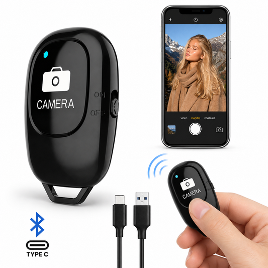 PILOT BLUETOOTH do Selfie USB-C AB Shutter 3 WYZWALACZ iOS Android Brelok