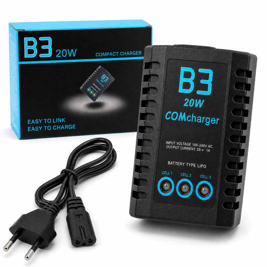ŁADOWARKA B3 20W 1,6A LIPO 2S 3S BALANSER 7,4V 11,1V DO RC ASG 230V AC