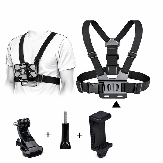 PROFESJONALNA UPRZĄŻ UCHWYT GOPRO DJI TELEFON POV 360° DO SPORTU I VLOGÓW