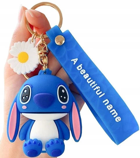 BRELOK DO KLUCZY PLECAKA BRELOCZEK POSTAĆ STITCH 3D UROCZY SYLIKON PREZENT