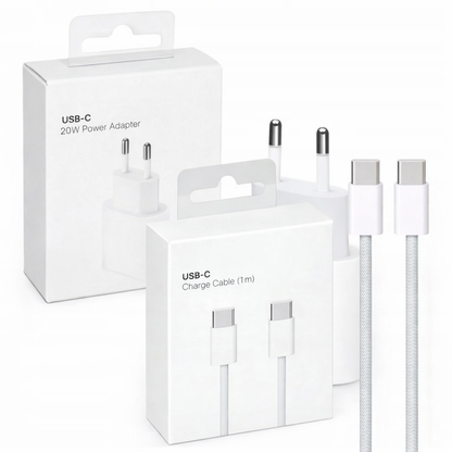 ZESTAW SZYBKA ŁADOWARKA DO APPLE 20W + KABEL 60W USB-C