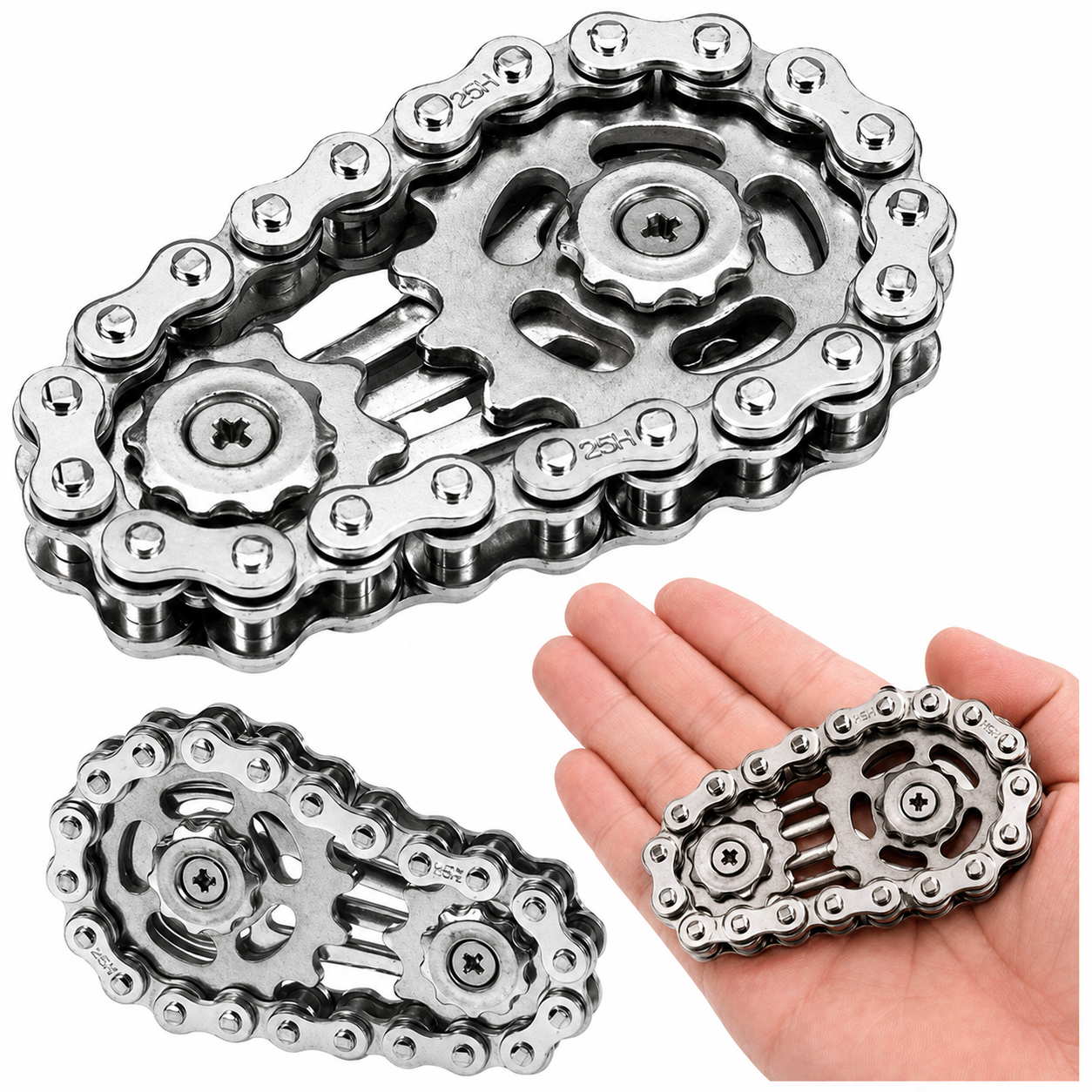 FIDGET CHAIN SPINNER METALOWY GADŻET ANTYSTRESOWY EDC RELAKS DLA DOROSŁYCH