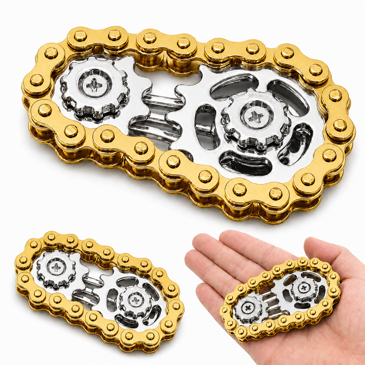 FIDGET CHAIN SPINNER METALOWY GADŻET ANTYSTRESOWY EDC RELAKS DLA DOROSŁYCH