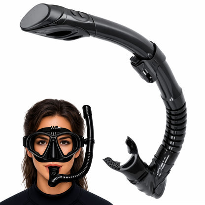 FAJKA RURKA PŁYWACKA DO NURKOWANIA SNORKELINGU Z ZAWOREM UNISEX PRO CZARNA