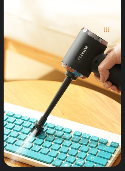 MINI MOCNY CZARNY ODKURZACZ RECZNY DO AUTA AKUMULATOROWY + DMUCHAWA USB C