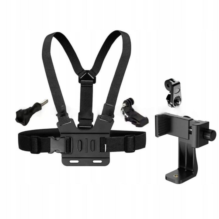 PROFESJONALNA UPRZĄŻ UCHWYT GOPRO DJI TELEFON POV 360° DO SPORTU I VLOGÓW