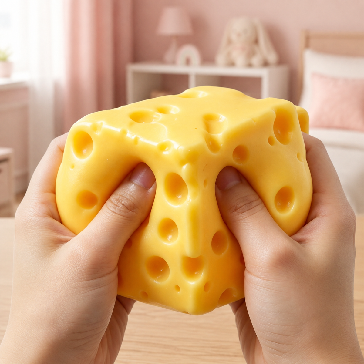 GNIOTEK ANTYSTRESOWY SER ŻÓŁTY KOSTKA SQUISHY MOCHI ZABAWKA DO ŚCISKANIA