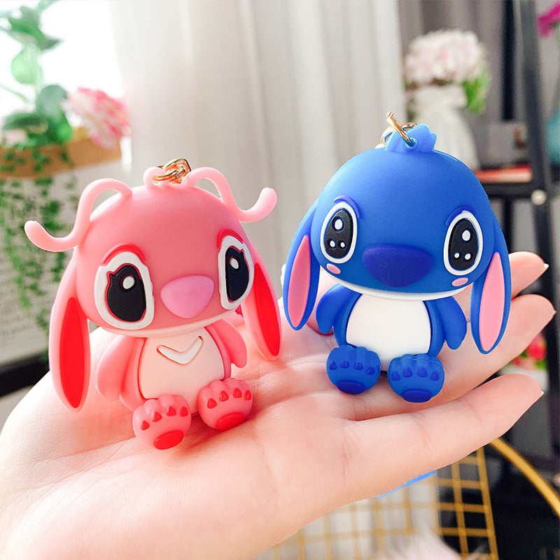 BRELOK DO KLUCZY PLECAKA BRELOCZEK POSTAĆ STITCH 3D UROCZY SYLIKON PREZENT