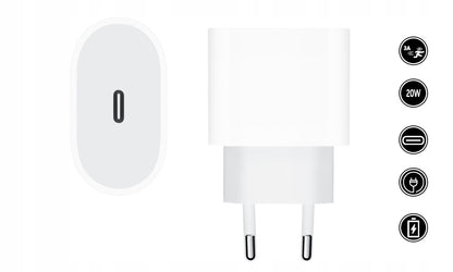 ZESTAW SZYBKA ŁADOWARKA DO APPLE 20W + KABEL 60W USB-C
