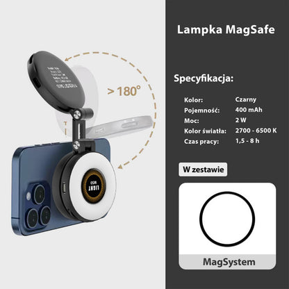 LAMPA LED SELFIE MagSafe DO iPhone SMARTFON USB-C 180°
