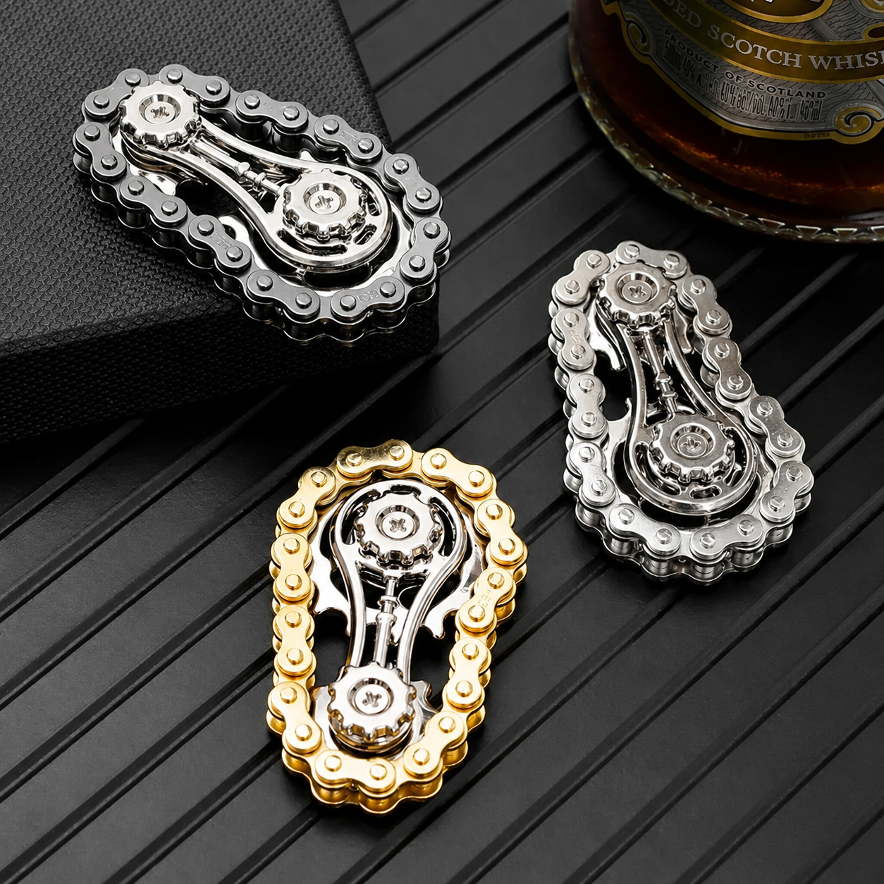 FIDGET CHAIN SPINNER METALOWY GADŻET ANTYSTRESOWY EDC RELAKS DLA DOROSŁYCH