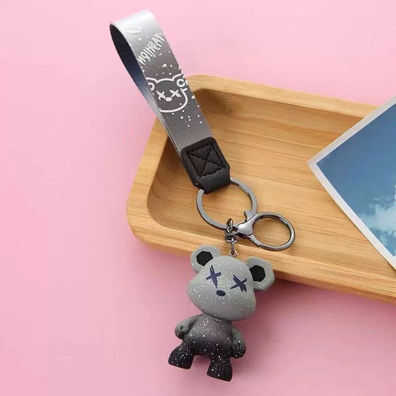 BRELOK DO KLUCZY PLECAKA BRELOCZEK BULDOG 3D CZARNY MIĘKKI IDEALNY PREZENT