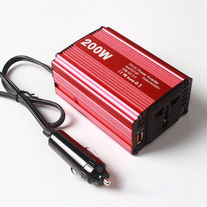 PRZETWORNICA NAPIĘCIA 12V - 230V 200W SAMOCHODOWA | INWERTER Z USB 3.0