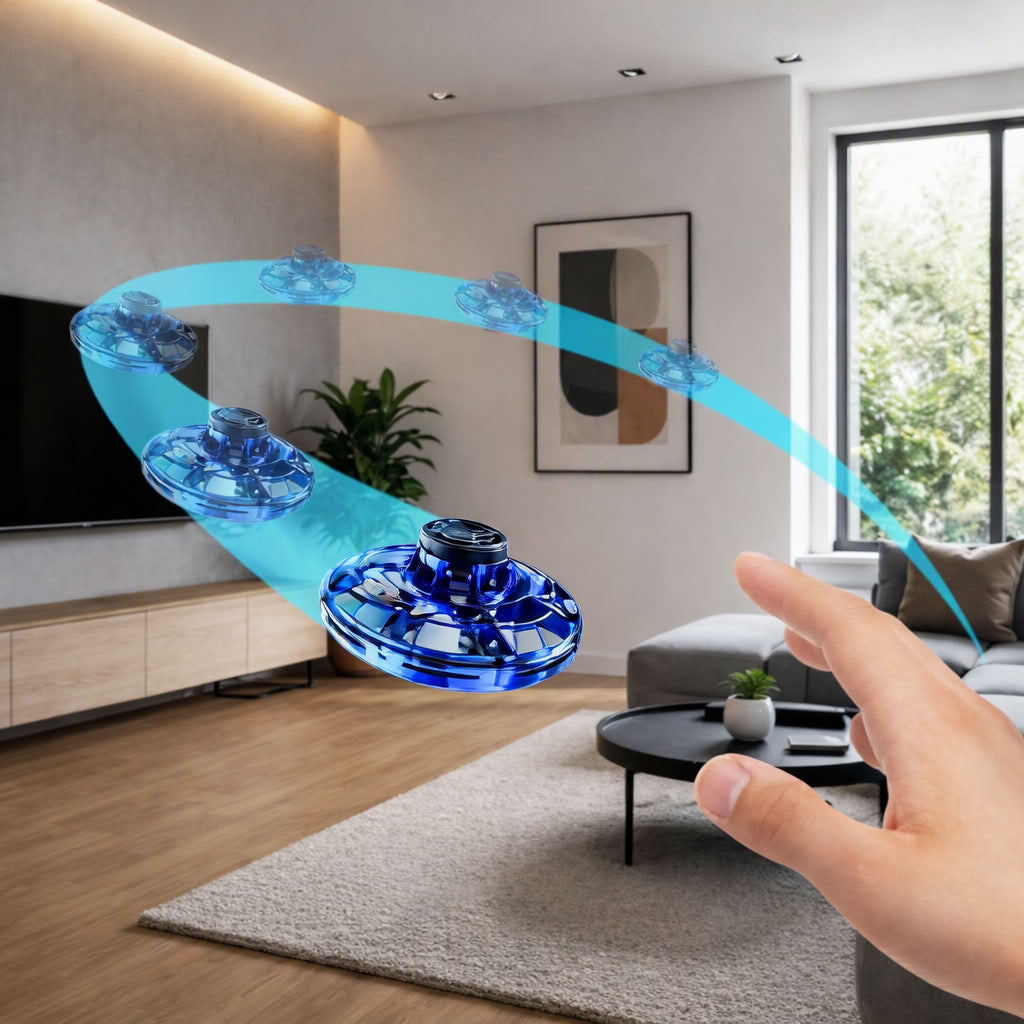 LATAJĄCY FLYING SPINNER UFO LED BUMERANG DRON STEROWANY RĘKĄ DLA DZIECI HIT