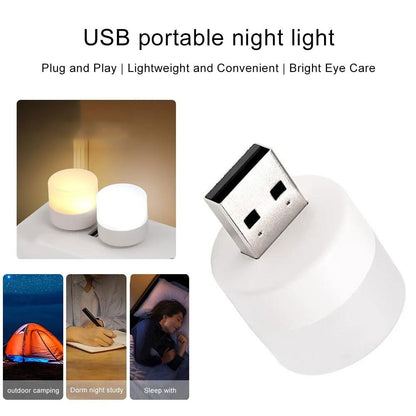 MINI LAMPKA LED USB 5V 1W BIAŁA NOCNA DO POWERBANKA KOMPUTERA ZESTAW 50 SZT