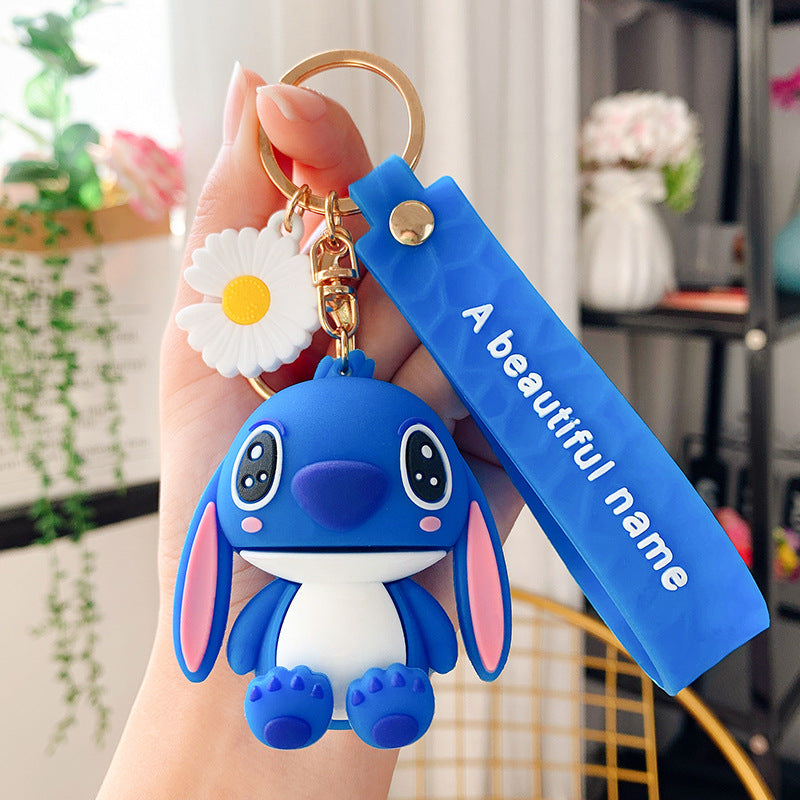 BRELOK DO KLUCZY PLECAKA BRELOCZEK POSTAĆ STITCH 3D UROCZY SYLIKON PREZENT