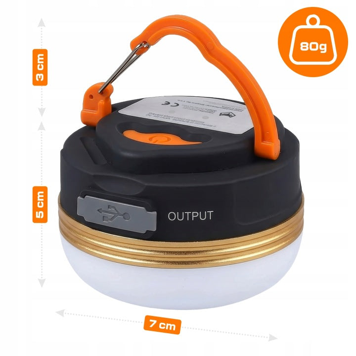 LAMPA TURYSTYCZNA LATARKA POWERBANK KEMPING AKUMULATOROWA LAMPKA LED BIWAK