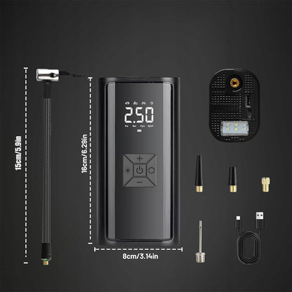 KOMPRESOR SAMOCHODOWY POMPKA ROWEROWA ELEKTRYCZNA AKUMULATOR POWERBANK Etui
