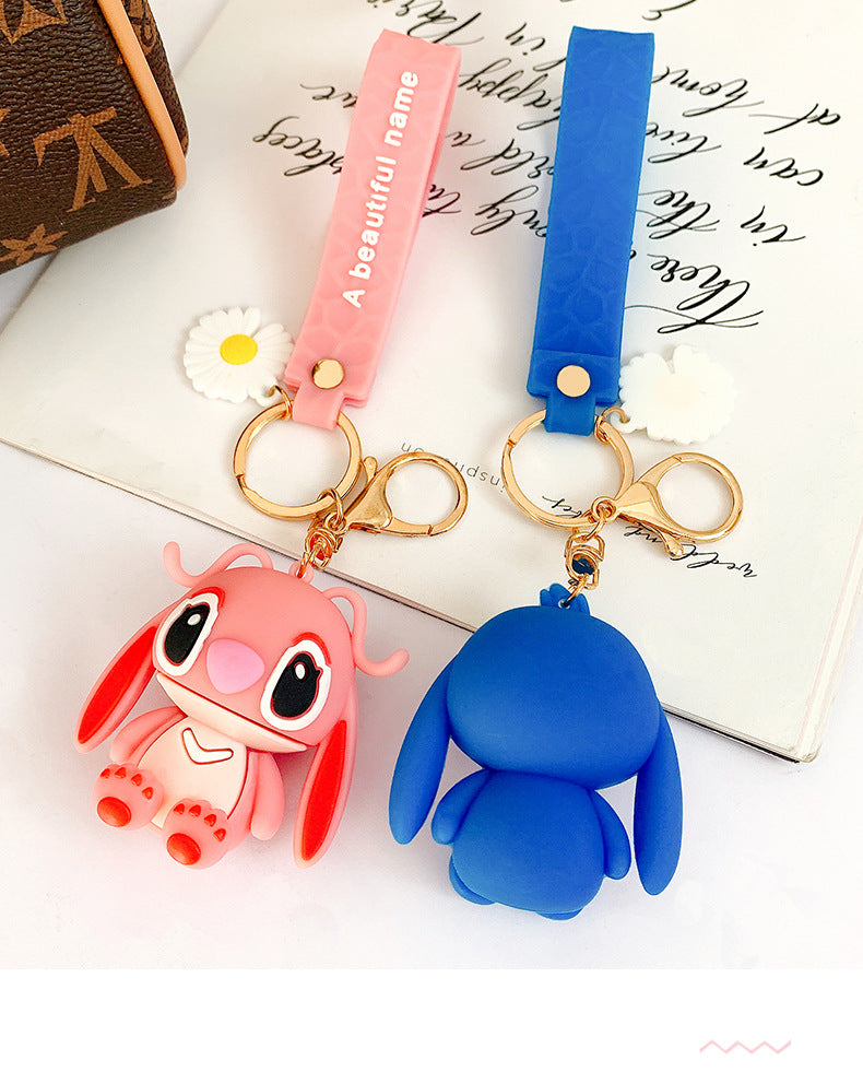 BRELOK DO KLUCZY PLECAKA BRELOCZEK POSTAĆ STITCH 3D UROCZY SYLIKON PREZENT