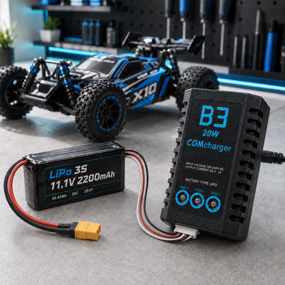 ŁADOWARKA B3 20W 1,6A LIPO 2S 3S BALANSER 7,4V 11,1V DO RC ASG 230V AC