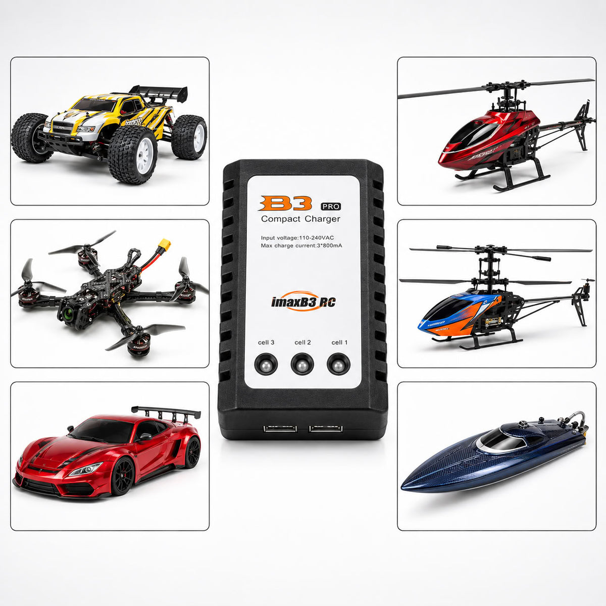 Ładowarka balanser IMAX B3 Pro LiPo Li-Ion 2S 3S 7,4-11,1V 800mA RC 230V