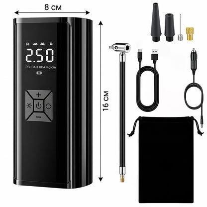 KOMPRESOR SAMOCHODOWY POMPKA ROWEROWA ELEKTRYCZNA AKUMULATOR POWERBANK Etui