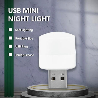 MINI LAMPKA LED USB 5V 1W BIAŁA NOCNA DO POWERBANKA KOMPUTERA ZESTAW 50 SZT