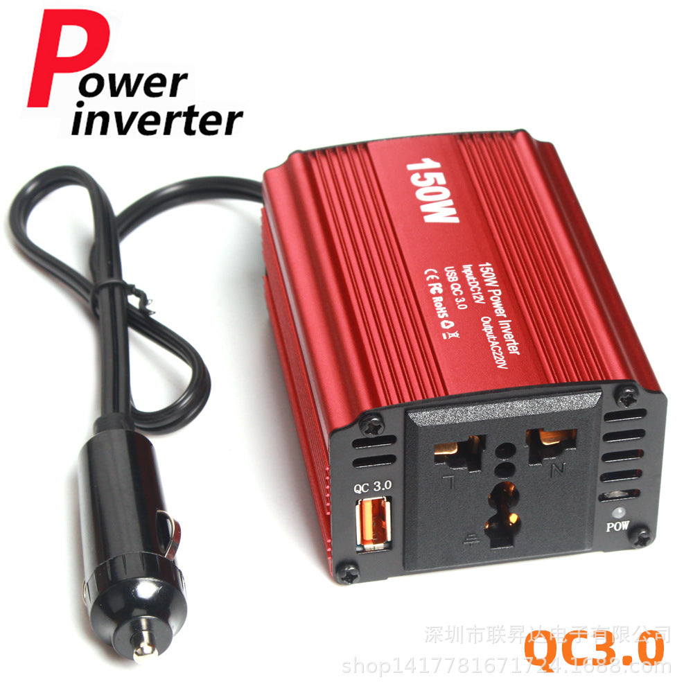 PRZETWORNICA NAPIĘCIA 12V - 230V 200W SAMOCHODOWA | INWERTER Z USB 3.0