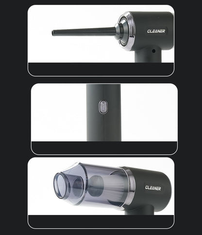 MINI MOCNY CZARNY ODKURZACZ RECZNY DO AUTA AKUMULATOROWY + DMUCHAWA USB C