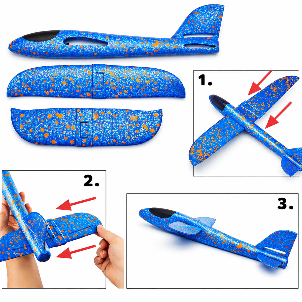 x4 Samolot styropianowy szybowiec rzutka 48 cm lekka zabawka ogrodowa Duży