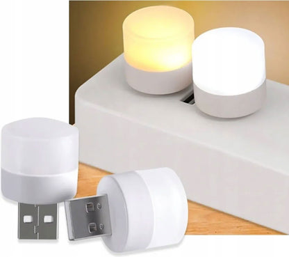 MINI LAMPKA LED USB 5V 1W BIAŁA NOCNA DO POWERBANKA KOMPUTERA ZESTAW 50 SZT