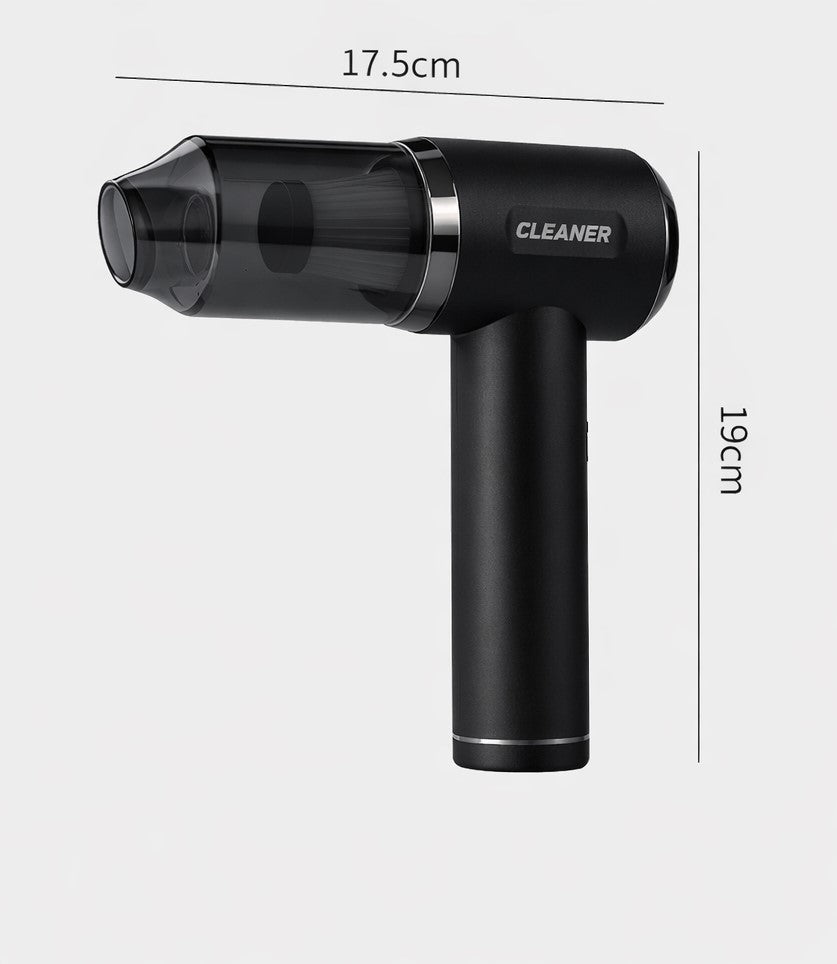 MINI MOCNY CZARNY ODKURZACZ RECZNY DO AUTA AKUMULATOROWY + DMUCHAWA USB C