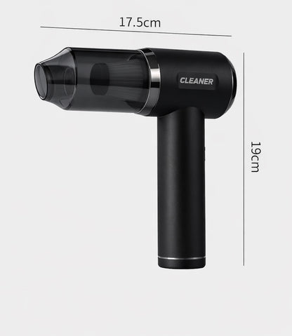 MINI MOCNY CZARNY ODKURZACZ RECZNY DO AUTA AKUMULATOROWY + DMUCHAWA USB C