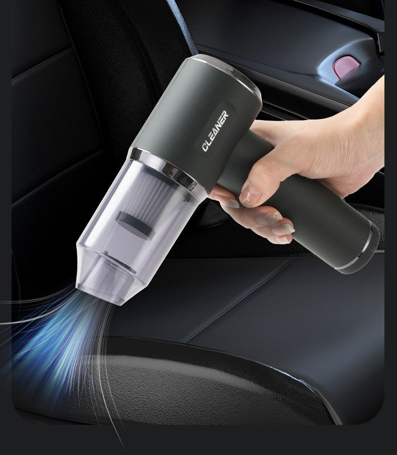 MINI MOCNY CZARNY ODKURZACZ RECZNY DO AUTA AKUMULATOROWY + DMUCHAWA USB C